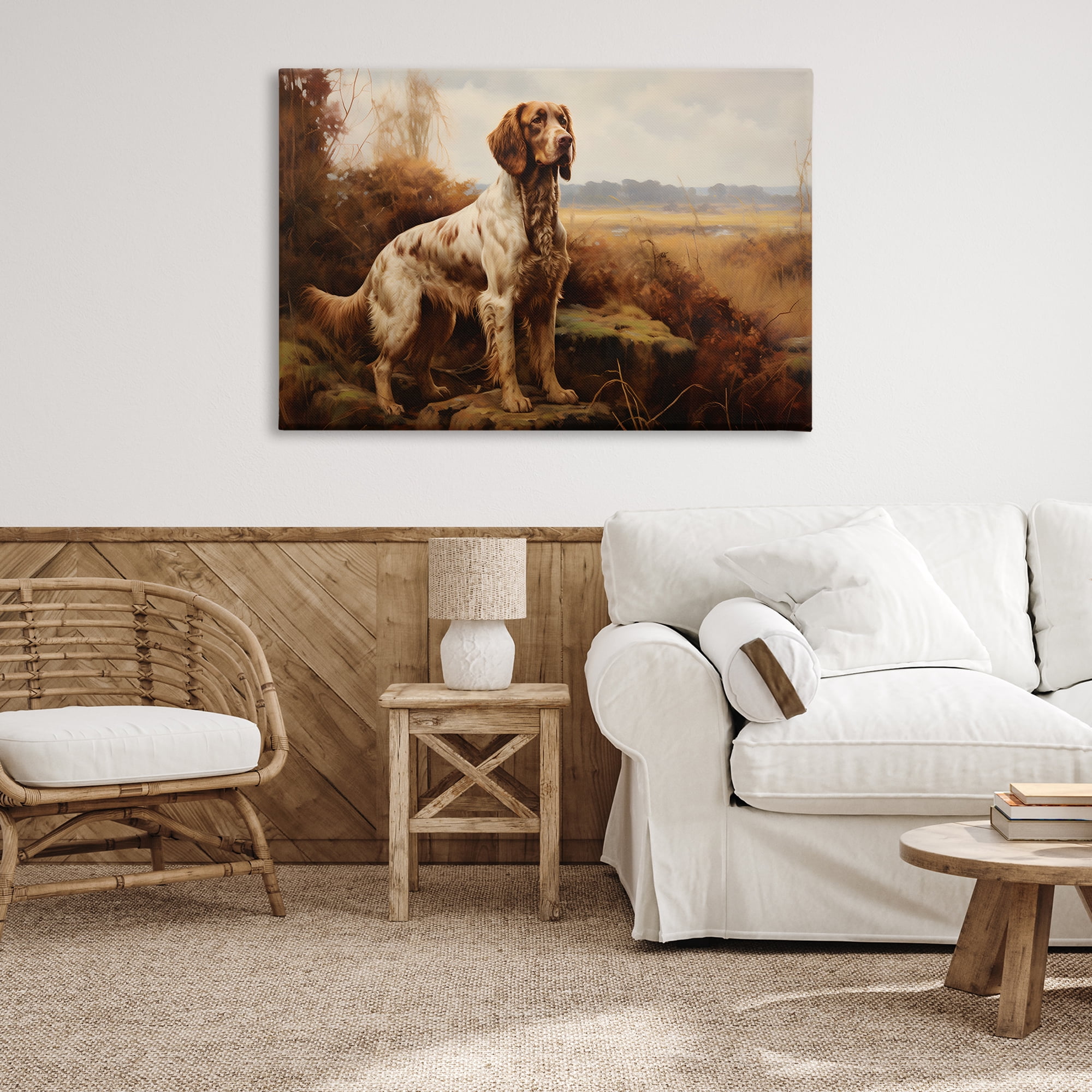 Stupell Industries On The Hunt Scenery Landscape Painting Gallery Wrapped Canvas Art Print Wall Art, 45 x 30