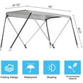 thumbnail image 3 of ABORON Bimini Top Boat Cover Adjustable Boat Canopy Aluminum Support Poles 2 Bow Bimini Tops for Boat， (63" L 39‘’-55‘’ W 43.3" H), 3 of 9