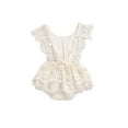 thumbnail image 3 of Faithtur Baby Girl Jumpsuit Stretch Sleeveless Breathable Lace Edge Romper, 3 of 6