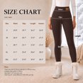 thumbnail image 4 of VORENI Women's Fleece Lined Leggings, High Waisted Thermal Leggings for Women, Full Length 4-Way Stretch Warm Winter Leggings, Chocolate Brown, 4 of 7