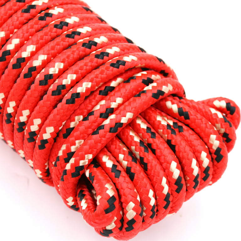 Rope King SBP-58140R Solid Braided Poly Rope - Red - 5/8 inch x