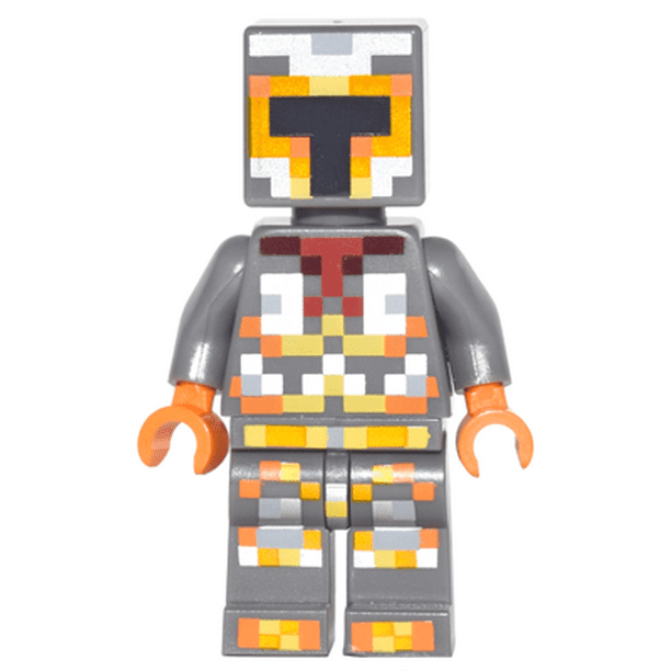 Lego Minecraft Skin 1 Pixelated Yellow And Orange Armor Minifigure Walmart Com Walmart Com