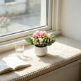 thumbnail image 4 of Arreglo floral artificial de rosas en maceta, follaje sintético realista en maceta blanca, decoración de mesa de interior sin mantenimiento para escritorio, mesita de noche o sala de estar., 4 of 6