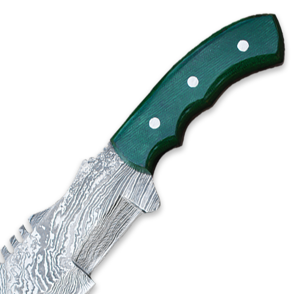 Tracker® Custom Handmade Damascus Steel Tracker Knife with Leather Sheath