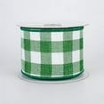 thumbnail image 2 of Plaid Check Wired Edge Ribbon - 10 Yards (Emerald Green, White, 2.5"), 2 of 2