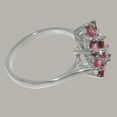 thumbnail image 4 of LBG British Made 9k White Gold Natural Pink Tourmaline Womens Promise Ring - 33 size options - Size 4.5, 4 of 6