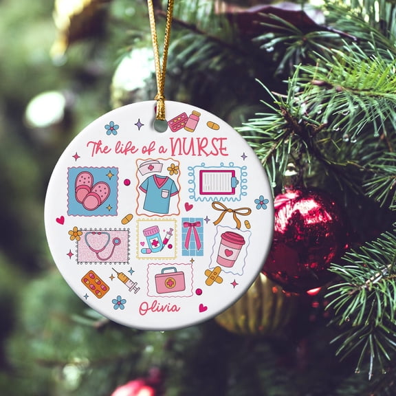 Personalized Nurse Christmas Ornament, The Life Of A Nurse Ornament, Nurse Life Christmas Tree Decoration, Nursing Graduation Gift