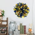 thumbnail image 3 of Artificial Flower Garland Sunflower Contrast Color Holiday Outdoor Decor Wreath for Front Door, 3 of 8