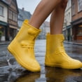 thumbnail image 2 of MTBLYS Cubrezapatos impermeables unisex para la lluvia | Cubrezapatos gruesos antideslizantes reutilizables e impermeables | Cubrebotas portátiles y resistentes al desgaste, 2 of 9