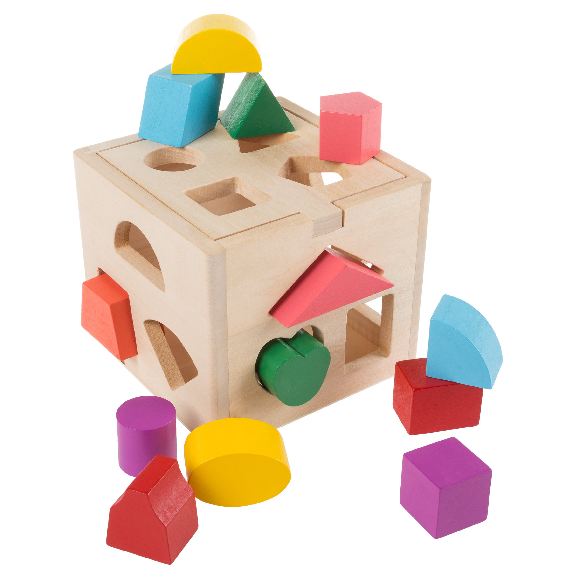 Wooden Animal Shape Sorter Cube Kids Geometry Learning Toys Toddler Sorter Game 