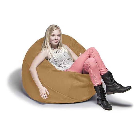 4 ft Kids Bean Bag, Camel Microsuede