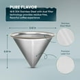 thumbnail image 2 of kmek7-Paperless Stainless Steel Pour Over Coffee Filter \u2013 Reusable and Permanent Coffee Cone Dripper for Ovalware, Chemex, Hario and Other Carafes, 2 of 4