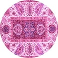 thumbnail image 1 of Ahgly Company Indoor Round Abstract Pink Modern Area Rugs, 5' Round, 1 of 4