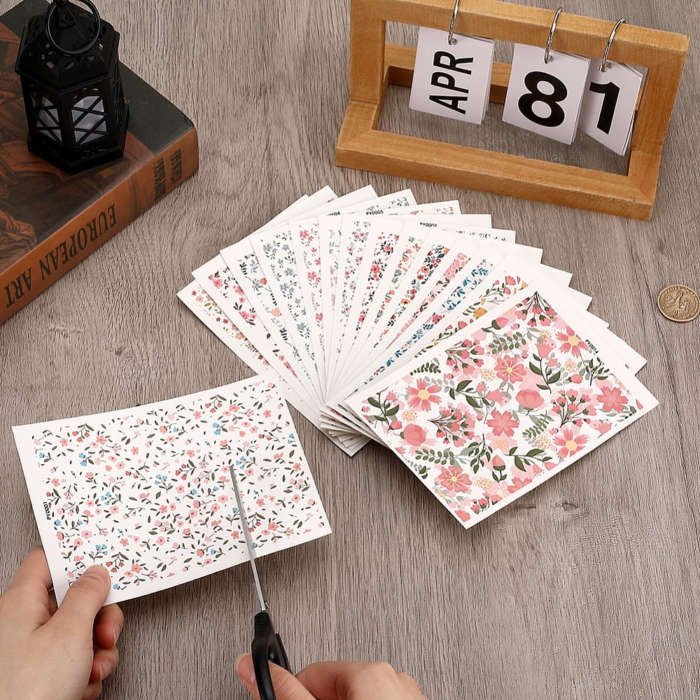 16 Sheets 16 Style Flower Pattern Ceramics Clay Water Transfer Paper Underglaze Transfer Decals for DIY Earrings Pendants Hair Clip
