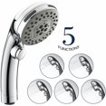 thumbnail image 1 of Ducha de mano con 5 tipos de rociadores, cabezal de ducha de alta presión, ducha de lluvia con tope de agua, 1 of 5