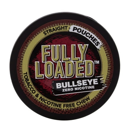 Fully Loaded Chew Tobacco and Nicotine Free Straight Bullseye Pouches Authentic Flavor, Chewing (Best Way To Store Chewing Tobacco)