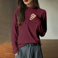 thumbnail image 5 of Long Sleeve Tunic Tops for Women Solid Color Long Sleeved Round Neck Knitted Sweater Thin Top, 5 of 5