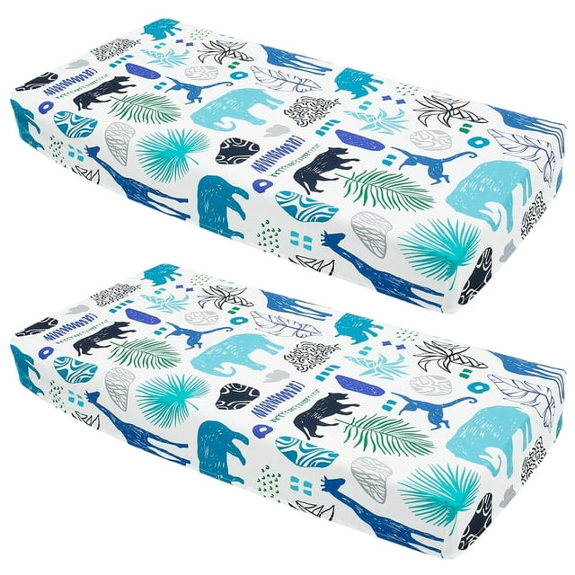 2pcs Changing Pad Cover for Baby Breathable and Comfortable Changing Table Sheet with Exquisite Patterns Bassinet Sheets Fine Workmanship Durable Baby Mattress Cover for Boys Girls