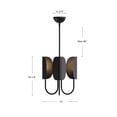 thumbnail image 4 of CH450715MBCW-Alora Lighting-Seno - 3 Light Chandelier-14.25 Inches Tall and 15 Inches Wide-Matte Black Finish-White Cotton Shade Color, 4 of 7
