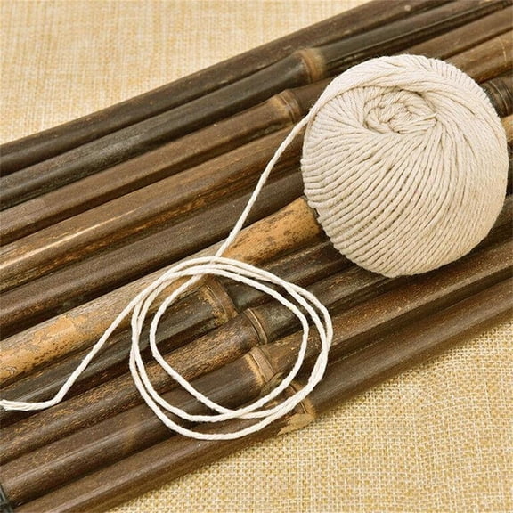 1.5mm Crochet Thread Natural Cotton String, 230 Feet Craft Yarn for Macrame Jewelry Making, All-Purpose Butcher Kitchen Twine for Cooking Tying, Craft Supplies
