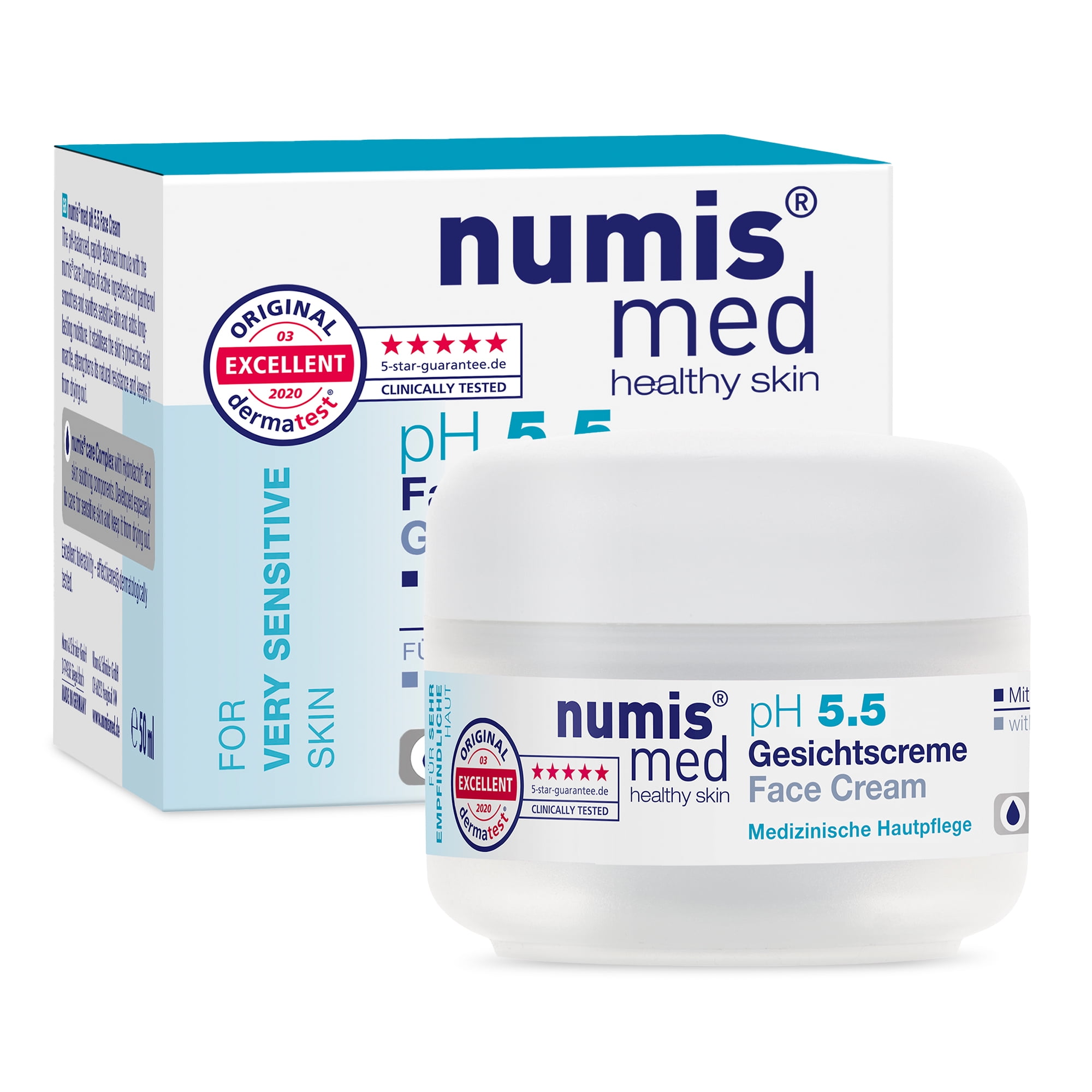 Numis Med pH5.5 Face Cream for Very Sensitive Skin, pH Balanced Day and