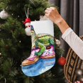thumbnail image 5 of Salouo Alligator Donut Pool Float Print Christmas Decorations Stockings 1 Pack 18'' Xmas Stockings Holiday Stocking Personalized Farmhouse Decor for Home Family Party Tree, 5 of 7