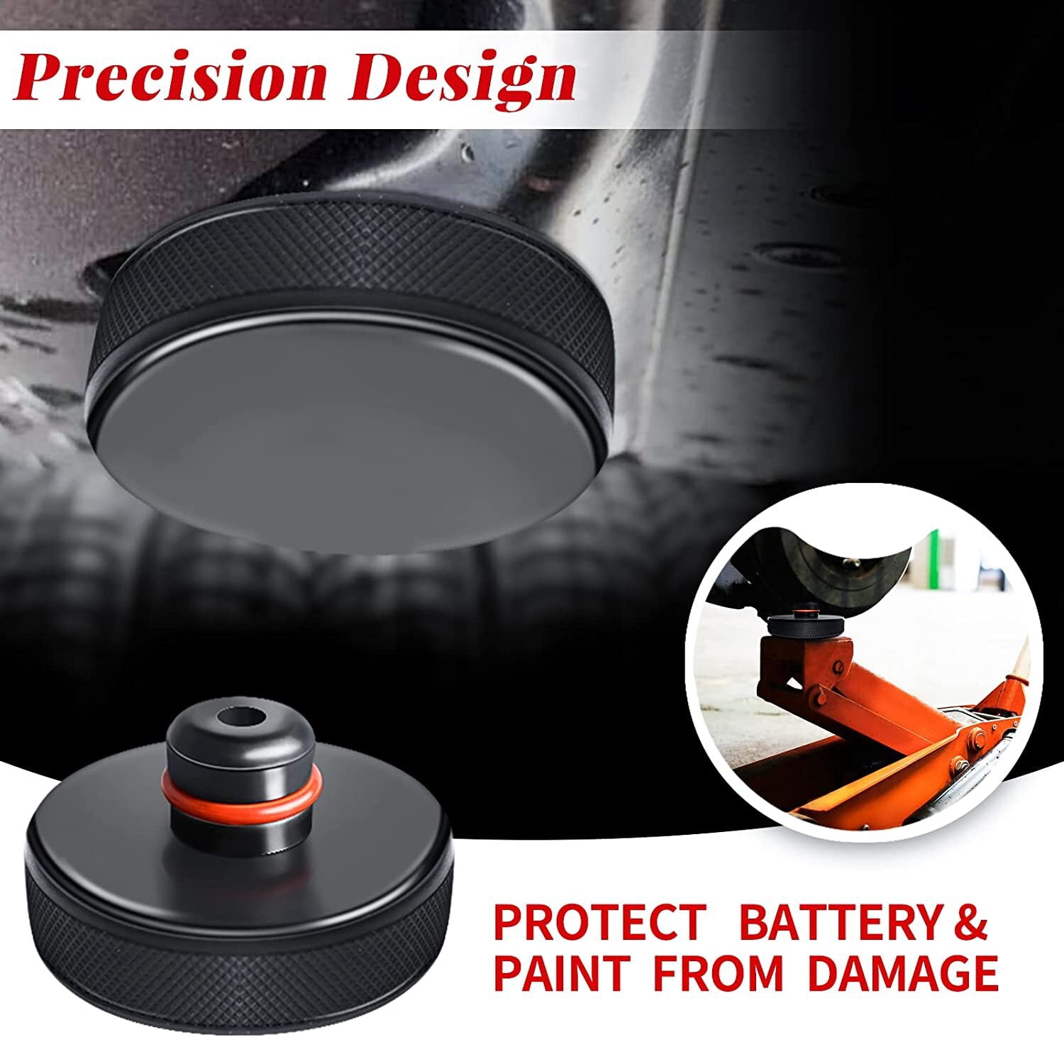 4-Pcs Rubber Jack Pad Heavy Duty Floor Jack Adapter for Tesla Model 3/X/S/Y, Chassis Support Pad for Lifting & Storage