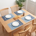 thumbnail image 3 of Plastic Placemats Set of 6 Rectangle Placemats for Table Decor Washable Heat Resistant Table Placemats Wipeable Table Mat Dark Blue 17.7x11.8inch, 3 of 6