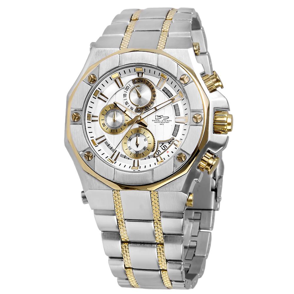 Daniel Steiger Phantom Two-Tone Luxury Men's Chronograph Watch Premium Stainless Steel