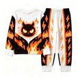 thumbnail image 5 of XAOFW Boys Girls Halloween Pajamas Cartoon Print Long Sleeve Tops Pants Toddler Kids Fall Winter Cozy Loungewear 3-4 Years, 5 of 5