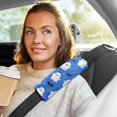 thumbnail image 6 of 2-Pack Seat Belt Covers with Flannel Seatbelt Shoulder Strap Case Adjustable Straps Soft Padding for Car Blue Background with Ghost Pattern Medium, 6 of 8