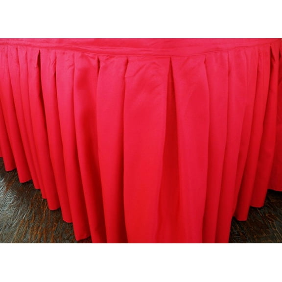 Wedding Linens Inc. 21 Ft x 21 in Accordion Pleat Polyester Table Skirt for Rectangle or Round Tables, for Home Decor Wedding Birthday - Fuchsia
