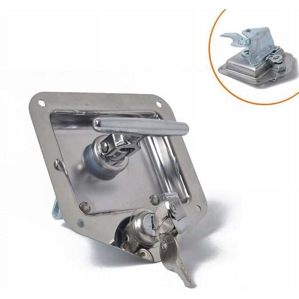 Rawiri Cerradura de Viaje de Remolque RV de Acero Inoxidable en Forma de T Cerradura de Puerta con manija de Caja de Herramientas antirrobo para Caravana, camión, Campamento, autocaravana, Coche