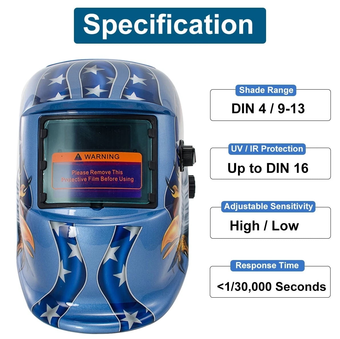 iMeshbean Solar Auto Darkening Welding Helmet with 2 Lens + Bag, Grinding Hood Welder Mask for Mig Tig Arc