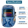 thumbnail image 5 of iMeshbean Solar Auto Darkening Welding Helmet w/ Auto Darkening Hood, Arc Tig Mig Mask, Grinding Welder Mask + Bag, 5 of 23