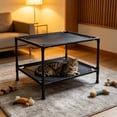 thumbnail image 5 of huayou Solid Black Double Tier Raised Pet Bed, Breathable Durable Oxford Cloth Surface, Decoration, for Indoor Cat Dog Kennel Under 10kg, 19.69x19.69x17.71 inch, Pure Black, 5 of 6
