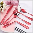 thumbnail image 6 of Jiyike 2 Sets Stainless Steel Tableware Spoon Fork Cutter Set Home Tableware (Red), 6 of 6