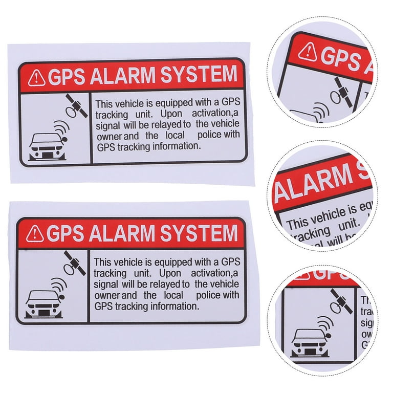 2 Pcs GPS Alarm System Sign Car Stickers Warning Stickers Anti-Theft Car Decals, Size: 10x5cm