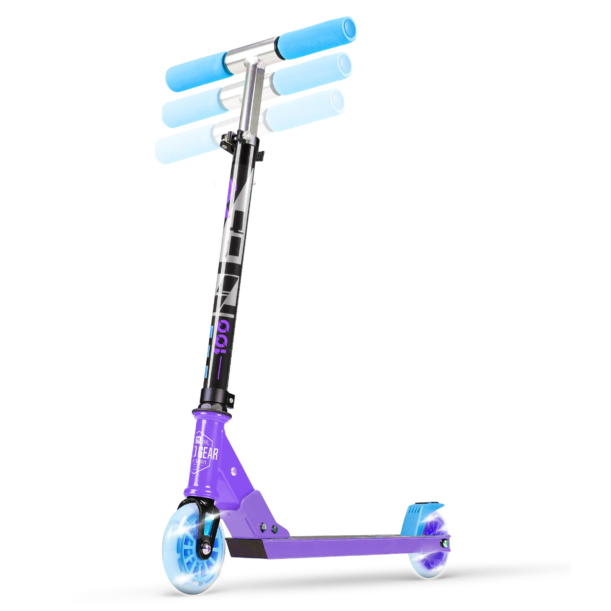 Madd Gear Rize 100 Folding Kids Kick Scooter - Light Up Wheels - Height Adjustable - Lightweight - Unisex