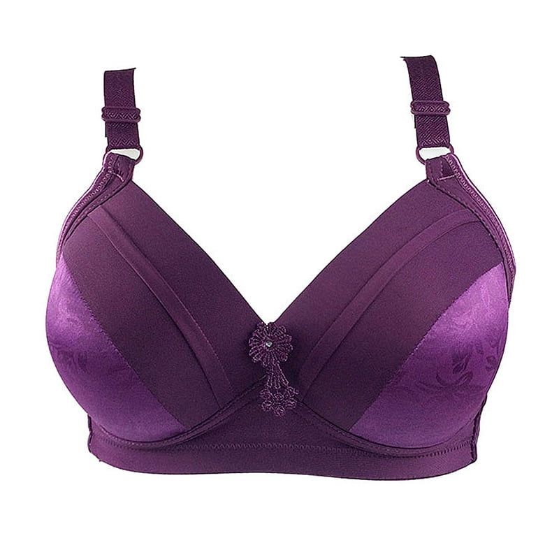 Women Plus Size Bra Solid Push Up Busty Brassiere C Cup Wireless