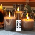 thumbnail image 1 of Velas Electricas, 3PCS Velas Led sin Llama, Porta Velas Decorativas Realista Impermeables, Velas de Pilas con Control Remoto para San Valentín, Navidad, Halloween, Decoración de Cumpleaños(Negro), 1 of 7