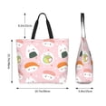 thumbnail image 6 of Fuzoiu Cute Sushi Print Tote Bags for Women,Shoulder Bag, Gym Tote,Top Handle Ladies Shoulder Bags for Work Beach Travel and Shopping Grocery, 6 of 9