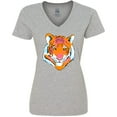thumbnail image 3 of Inktastic Tiger Head Women's V-Neck T-Shirt, 3 of 5