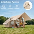 thumbnail image 3 of Inflatable Camping Tent with Pump & 1/2 Awnings, 4-8 Person Air Tents for Camping Adult, Large Waterproof Oxford Family Glamping Tent, Quick Setup Big Tent for Outdoor Camping, 3 of 7