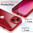 thumbnail image 5 of JETech Case for iPhone 13 6.1-Inch, Shockproof Phone Bumper Cover, Solid Color Matte TPU Frame, Anti-Scratch Clear Back (Red), 5 of 6