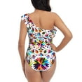 thumbnail image 5 of Honeii Mexican Bright Style for women's one-piece swimsuit featuring a chic one-shoulder design experience elegance and style in the water-Large, 5 of 6