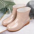 thumbnail image 2 of Cathalem Wide Foot Winter Boots for Women Waterproof Low Heeled Buckle Middle Boots Shoe Rain Toe Extra Wide with Boots Women Khaki 8.5, 2 of 3
