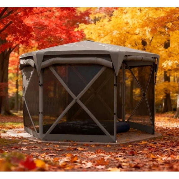 Patio Canopies, Adjustable Mesh Sidewalls Outdoor Tent,Pop Up Gazebo Screen Tent,with Removable Roof Cover, Roll-up Wind Panels, Dark Gray Backyard Canopies,Waterproof Canopies