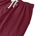 thumbnail image 5 of Men's Workwear Scrubs 2-Piece Uniform Set, Solid Color Cross V-Neck Short Sleeve Pocket Tee and Pants, For Medical Nursing Professionals,Wine,2XL, 5 of 7