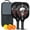 Black, variant on Pickleball Paddles Set Of 2, Fiberglass Surface, Skull & Tatoo Style, 4 Balls & Bag